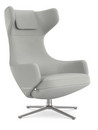 Grand Repos, Chair Grand Repos, Fabric Dumet pebble melange, 46 cm, Polished