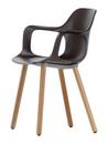 HAL Armchair Wood, Chocolate, solid oak, light natural with protective varnish