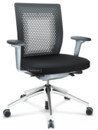 ID Air, Basic dark, Plano fabric-66 nero, Soft grey, 5 star foot, polished aluminium, With 3D-armrests