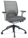 ID Mesh, FlowMotion-without tilt mechanism, without seat depth adjustment, With 3D-armrests, 5 star foot , basic dark plastic, Soft grey, Silk mesh seat cover, diamond mesh back, Dimgrey