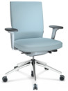 ID Soft, FlowMotion-with tilt mechanism, with seat depth adjustment, With 3D-armrests, 5 star foot, polished aluminium, Soft grey, Silk mesh seat and back, Ice grey