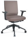 ID Soft, FlowMotion-without tilt mechanism, without seat depth adjustment, With 3D-armrests, 5 star foot , basic dark plastic, Basic dark, Silk mesh seat and back, Mauve grey