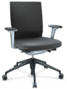 ID Soft, FlowMotion-with tilt mechanism, with seat depth adjustment, With 3D-armrests, 5 star foot , basic dark plastic, Soft grey, Silk mesh seat and back, Asphalt