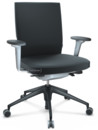 ID Soft, FlowMotion-without tilt mechanism, without seat depth adjustment, With 3D-armrests, 5 star foot , basic dark plastic, Soft grey, Silk mesh seat and back, Nero