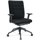 ID Trim, Without lumbar support, FlowMotion-with tilt mechanism, with seat depth adjustment, With 2D armrests, 5 star foot , basic dark plastic, Seat and back Plano, Nero, Soft castors for hard floor surfaces