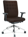 ID Trim, Without lumbar support, FlowMotion-with tilt mechanism, with seat depth adjustment, With 3D-armrests, 5 star foot, polished aluminium, Seat and back Plano, Brown