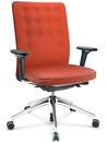 ID Trim, Without lumbar support, FlowMotion-without tilt mechanism, without seat depth adjustment, With 3D-armrests, 5 star foot, polished aluminium, Seat and back Plano, Orange