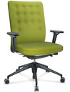 ID Trim, Without lumbar support, FlowMotion-with tilt mechanism, with seat depth adjustment, With 3D-armrests, 5 star foot , basic dark plastic, Seat and back Plano, Avocado