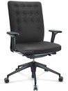 ID Trim, With lumbar support, FlowMotion-without tilt mechanism, without seat depth adjustment, With 3D-armrests, 5 star foot , basic dark plastic, Seat and back Plano, Dark grey