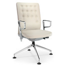 ID Trim Conference, With lumbar support, With ring armrests (height adjustable), Soft grey, Seat and back, leather, Snow