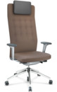 ID Trim L, FlowMotion with seath depth adjustment, With 3D-armrests, Soft grey, Plano fabric coffee