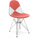 Seat Cushion for Wire Chair (DKR/DKW/DKX/LKR), Seat and backrest cushion (Bikini), Hopsak, Poppy red / ivory