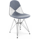 Seat Cushion for Wire Chair (DKR/DKW/DKX/LKR), Seat and backrest cushion (Bikini), Hopsak, Dark blue / ivory