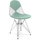 Seat Cushion for Wire Chair (DKR/DKW/DKX/LKR), Seat and backrest cushion (Bikini), Hopsak, Mint / ivory