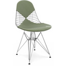 Seat Cushion for Wire Chair (DKR/DKW/DKX/LKR), Seat and backrest cushion (Bikini), Hopsak, Ivory / forest