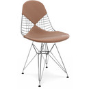 Seat Cushion for Wire Chair (DKR/DKW/DKX/LKR), Seat and backrest cushion (Bikini), Hopsak, Cognac / ivory