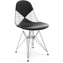 Seat Cushion for Wire Chair (DKR/DKW/DKX/LKR), Seat and backrest cushion (Bikini), Leather (Standard), Nero
