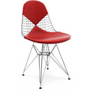 Seat Cushion for Wire Chair (DKR/DKW/DKX/LKR), Seat and backrest cushion (Bikini), Leather (Standard), Red
