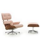 Lounge Chair & Ottoman Nubia, Ivory peach / walnut black