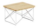 LTR Occasional Table, Natural oak solid, oiled, Polished chrome