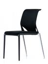 MedaSlim, Without armrests, Base chrome-plated aluminium (stackable), Seat Nova, back Netline, Nero, Nero