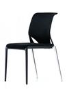 MedaSlim, Without armrests, Base polished aluminium (non-stackable), Seat Nova, back Netline, Nero, Nero