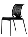 MedaSlim, Without armrests, Base powder-coated (non-stackable), Seat Nova, back Netline, Nero, Nero