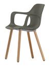 HAL Armchair Wood, Basalt grey, solid oak, light natural with protective varnish