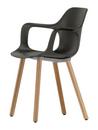 HAL Armchair Wood, Deep black, solid oak, light natural with protective varnish