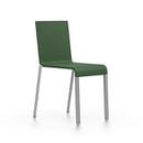 .03, Stackable, Base powder-coated silver sleek, Without armrests, Dark green