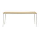 Plate Dining Table, 180 x 90 cm, Natural oak solid, oiled, White