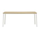Plate Dining Table, 180 x 90 cm, Natural oak solid, oiled, White
