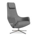 Repos, Chair Repos, Fabric Dumet sierra grey melange, 41 cm, Polished