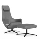 Repos, Chair Repos & Ottoman, Fabric Dumet sierra grey melange, 46 cm, Basic dark