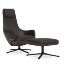 Repos, Chair Repos & Ottoman, Leather Premium chestnut, 46 cm, Basic dark