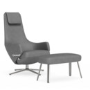 Repos, Chair Repos & Panchina, Fabric Dumet sierra grey melange, 41 cm, Polished
