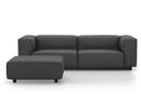 Soft Modular Sofa, Laser dark grey, With Ottoman