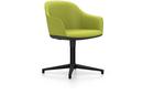 Softshell Chair with four star base, Aluminum base powder coated basic dark, Plano, Avocado