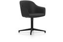 Softshell Chair with four star base, Aluminum base powder coated basic dark, Plano, Dark grey