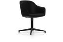 Softshell Chair with four star base, Aluminum base powder coated basic dark, Plano, Nero