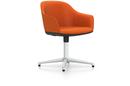 Softshell Chair with four star base, Aluminium polished, Plano, Orange
