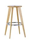 Tabouret Haut, Natural oak, chrome foot rests