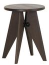 Tabouret Solvay, Dark stained solid oak