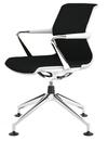 Unix Chair with Four Star Base, Diamond Mesh nero, Soft grey