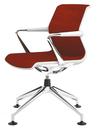 Unix Chair with Four Star Base, Silk Mesh brick, Soft grey