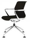 Unix Chair with Four Star Base, Silk Mesh brown, Soft grey