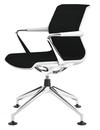 Unix Chair with Four Star Base, Silk Mesh nero, Soft grey