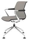 Unix Chair with Four Star Base, Silk Mesh soft grey, Basic dark