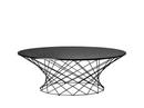 Oota, H 35 x ø 101 cm, Black glass, Matt black powder-coated