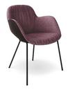 Sheru Armchair, Fabric Gaia amethyst, Vintage leather cigar, Matt black powder-coated